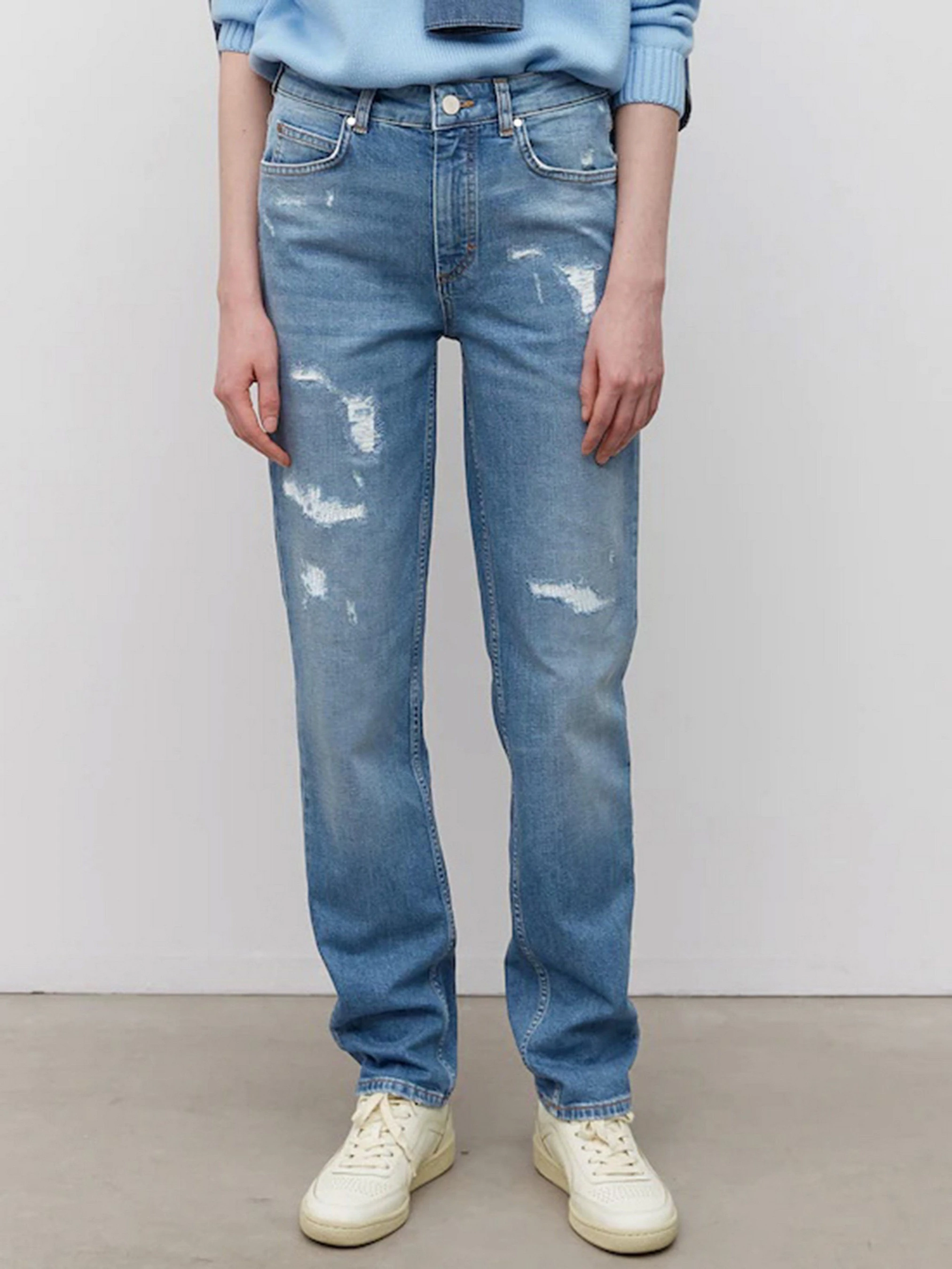 Джинси жіночі Marc O'Polo DENIM Straight 241925412119 блакитні з потертостями