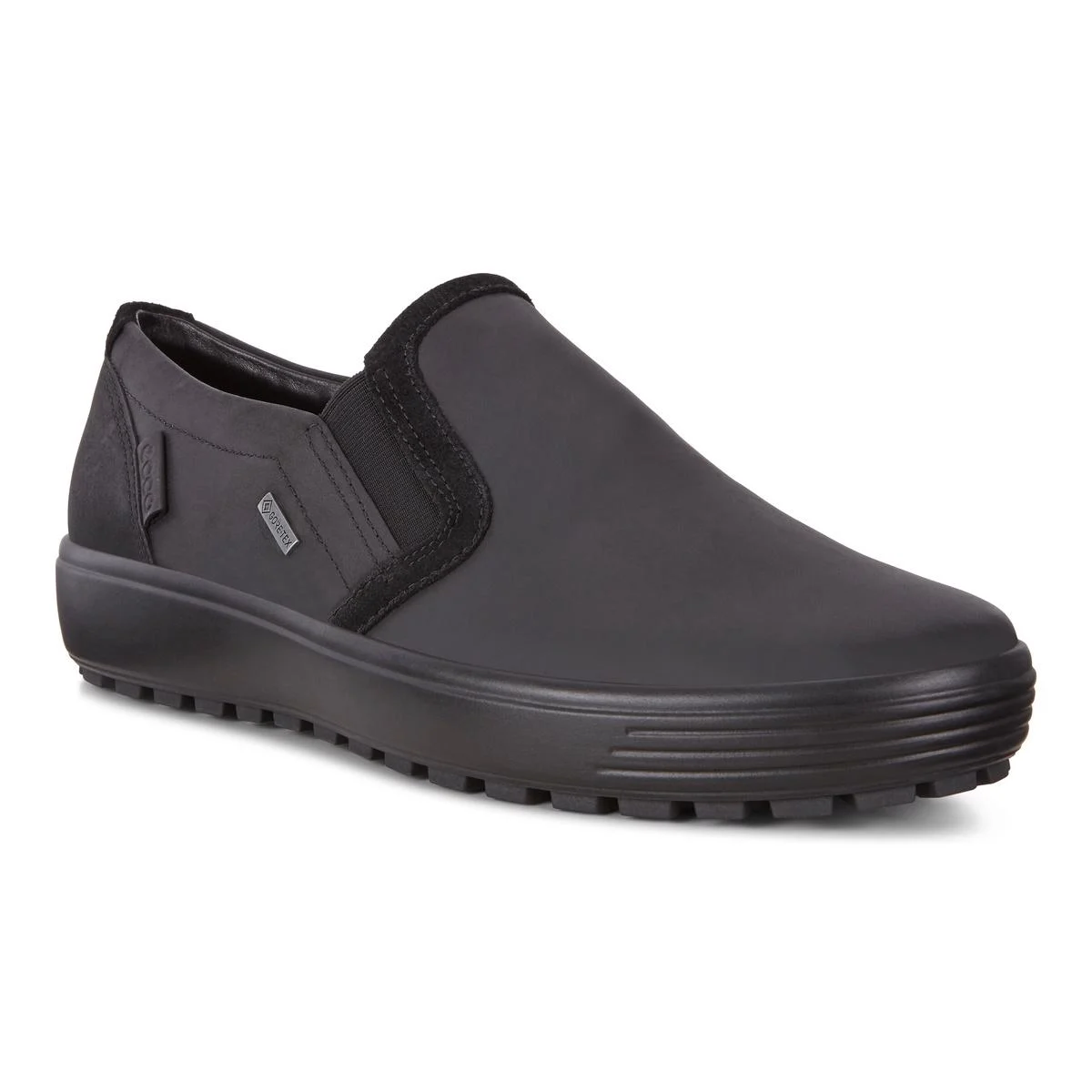 Сліпони чоловічі ECCO Soft 7 Tred чорні шкіряні GORE-TEX